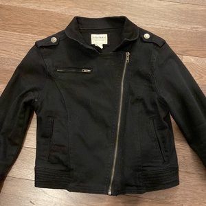 Cropped Black Denim Jacket